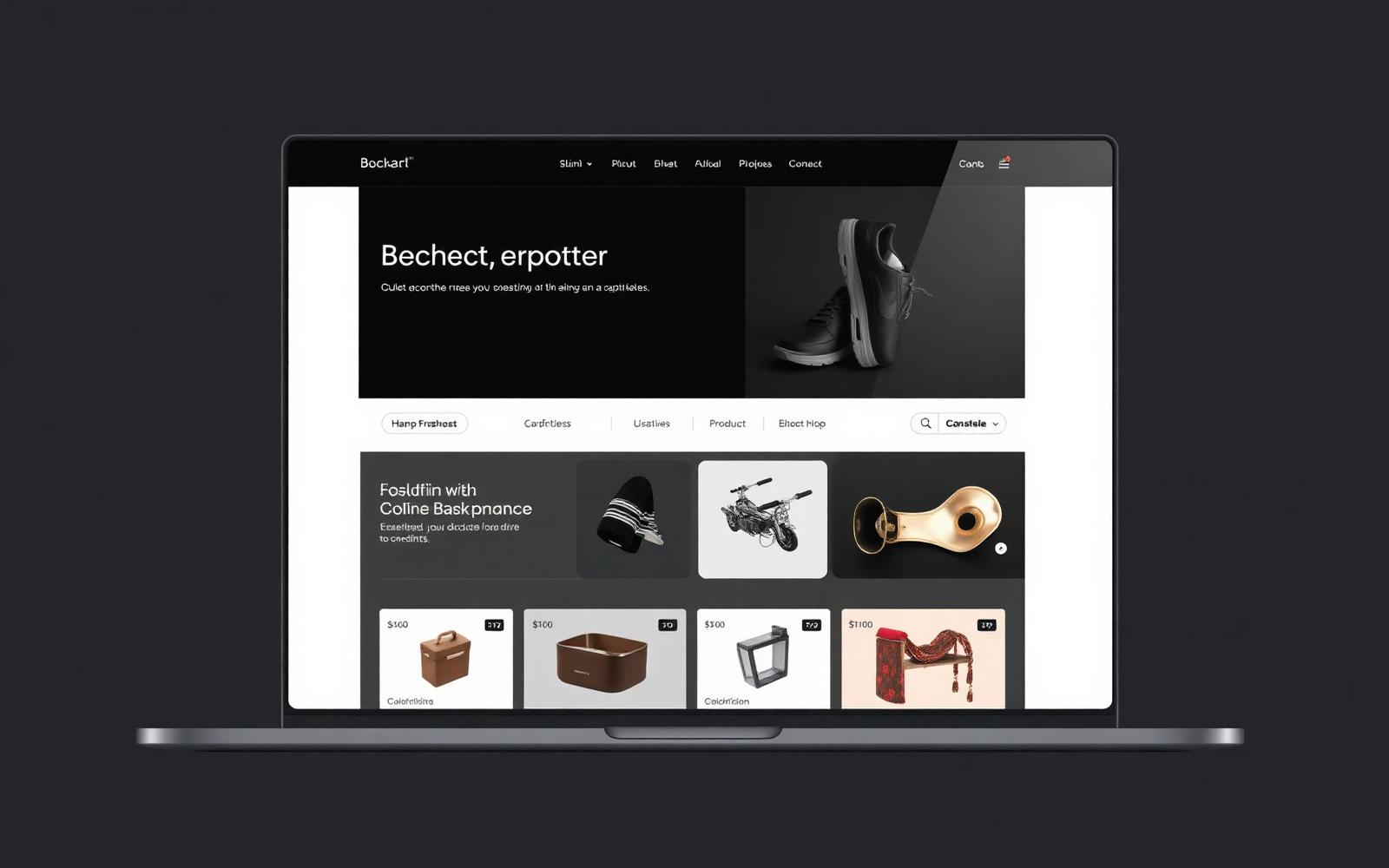 Elisyum storefront homepage shown in a desktop browser window